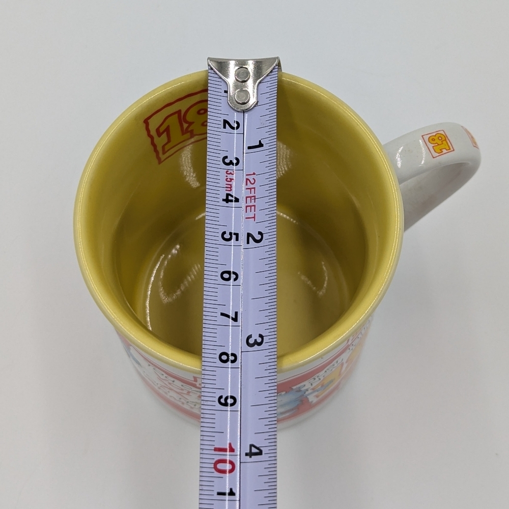 Vintage 90s 18th Birthday Celebration Mouse Coffee Tea Mug Beige Yellow Ceramic - Picture 3 of 11